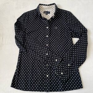 Fred Perry Polkadot Black and White Shirt Size 6